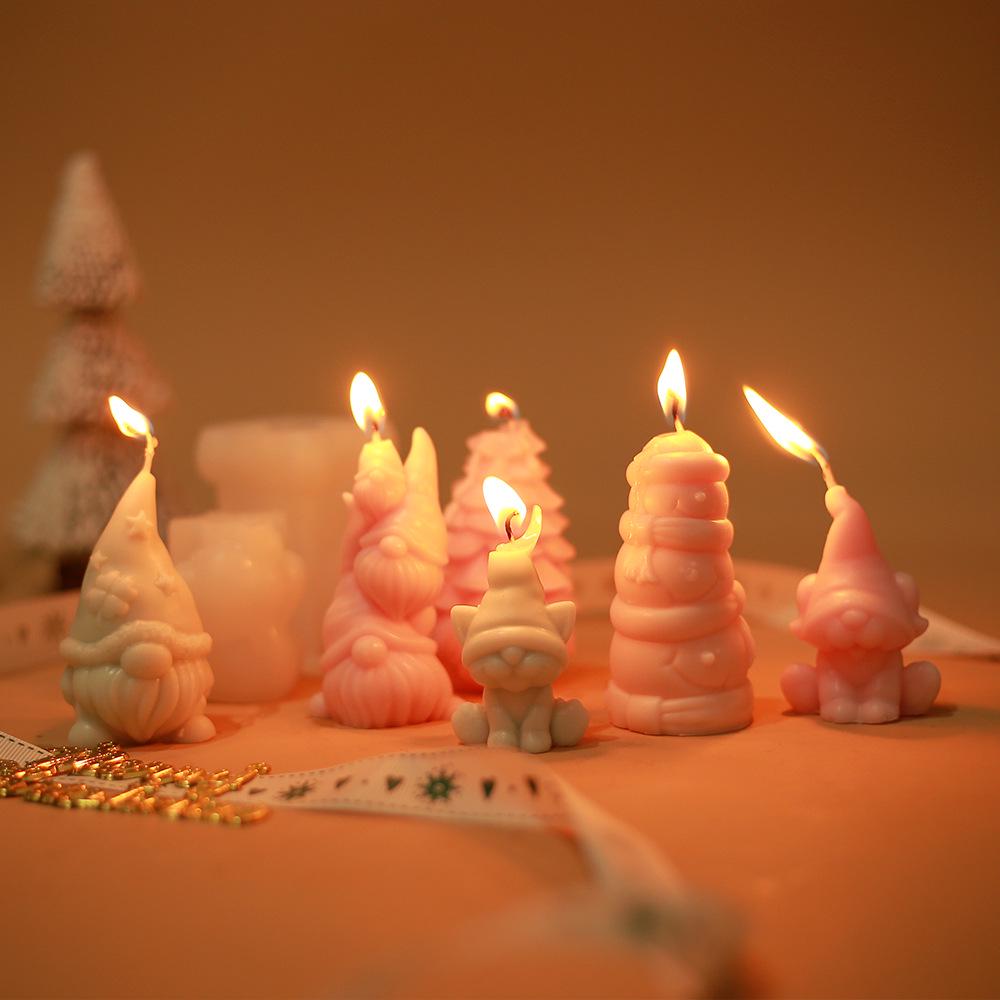 2024 Christmas Gnome Candle & Tree Diffuser Mold: 3D DIY Silicone for Plaster & Stone