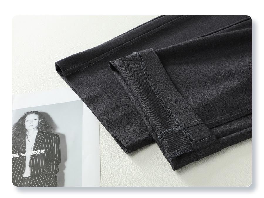 Women's High-Waisted Gray Wide-Leg Suit Pants - Autumn 2024