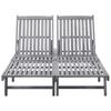 Double Sun Lounger Solid Acacia Wood