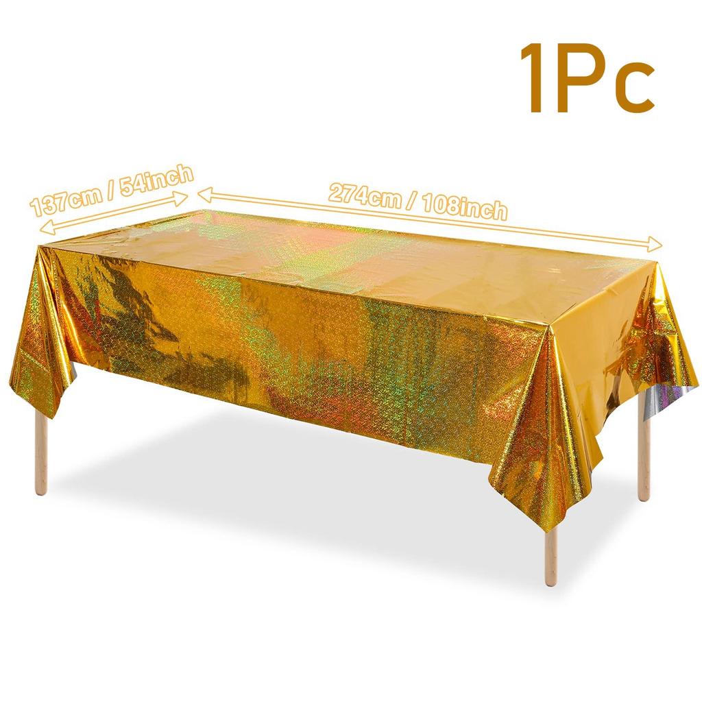 Fețe de masă din plastic iridescent, strălucitoare, de unică folosință, cu laser, dreptunghiulare, huse pentru petrecere, decorațiuni de nuntă și ziua de naștere