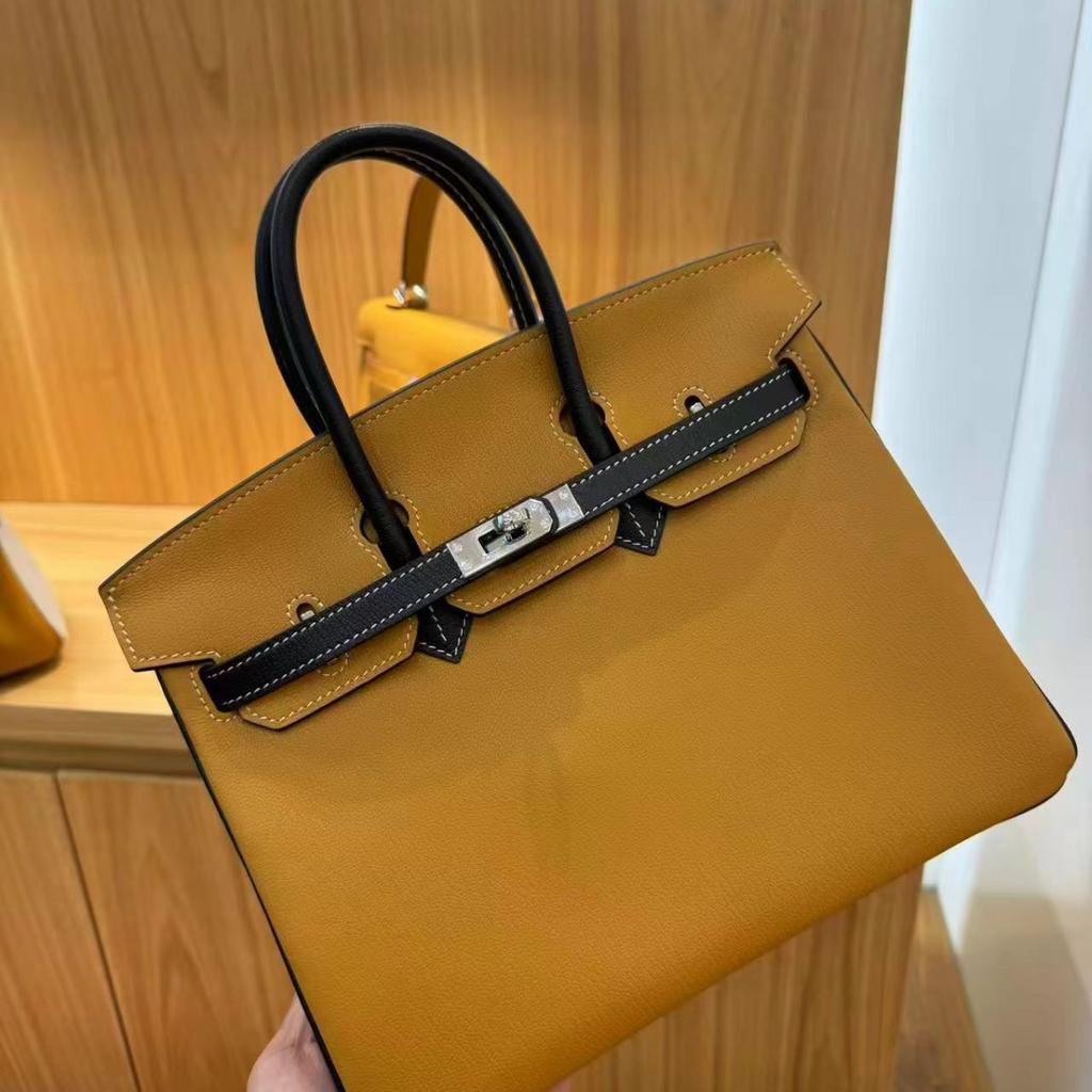 Factory Direct Sales French Sheep Pattern Bag Portable First Layer Leather Women's Bag 25cm Large Capacity Contrasting Color Cross-border Special