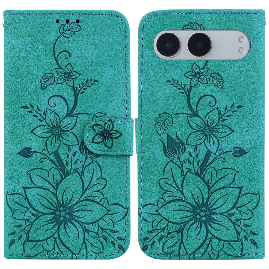 For OnePlus Nord 4 Case Lily Flower Imprint Leather Phone Cover with Stand