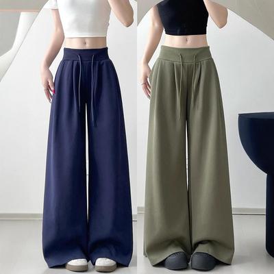 2025 Women's American-Style Wide-Leg Sweatpants: Loose, Relaxed, Korean-Inspired Casual Autumn Wear