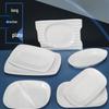 ZISIZ White Melamine 3-Compartment Boat Serving Plates