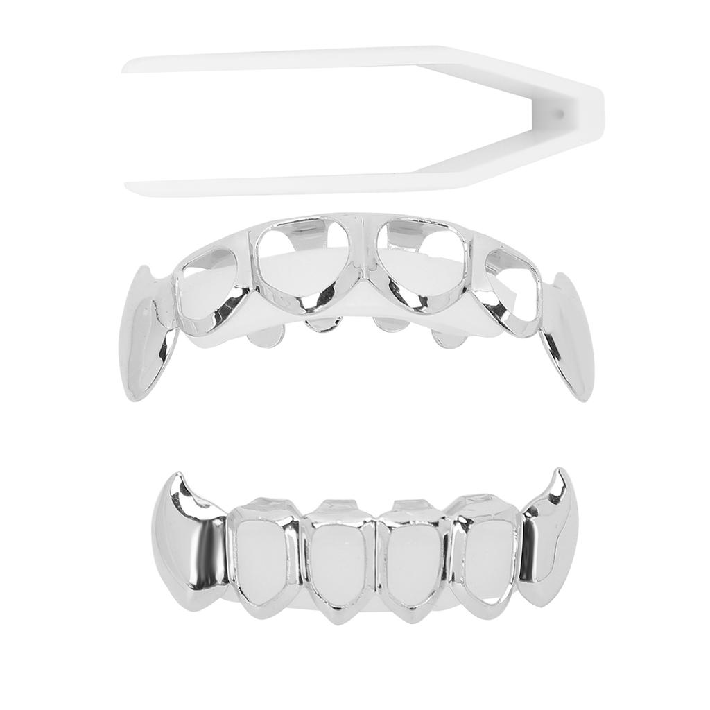 Hollow Plating Teeth Brace Fashionable Metal Teeth Decoration Jewelry for Party