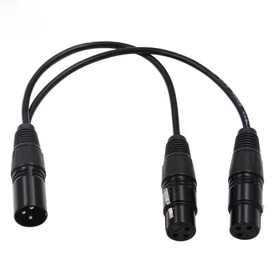 New 3-Pin XLR Male Plug To Dual Female Jack Y Splitter Mic DJ Cable Adaptor Extension For DVD Player Microphone