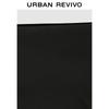 UR Women's Asymmetric Pleated Slim-Fit V-Neck T-Shirt