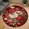 1pc Floral Pattern Butterfly Round Chair Mat Office Area Rug - Non-Slip, Floor Mat for Office, Bedroom, and Indoor Decor P127016
