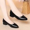 Women's shoes Stewardess work shoes Women's black leather shoes Flat bottom Round head soft sole Work professional single shoes Women's shoes