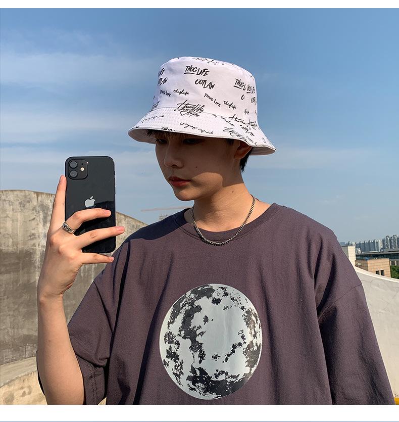 Trendy Double-Sided Embroidered Fisherman Hat for All Seasons - Unisex Casual Style