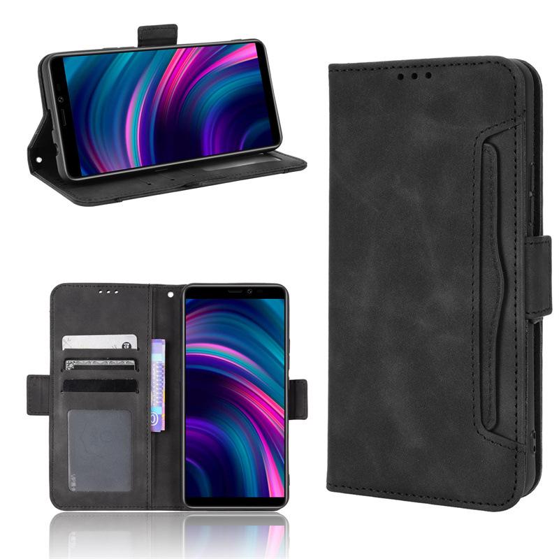 BLU J9L Leather Case: Multi-Card Slot Flip Protective Skin-Feel Cover
