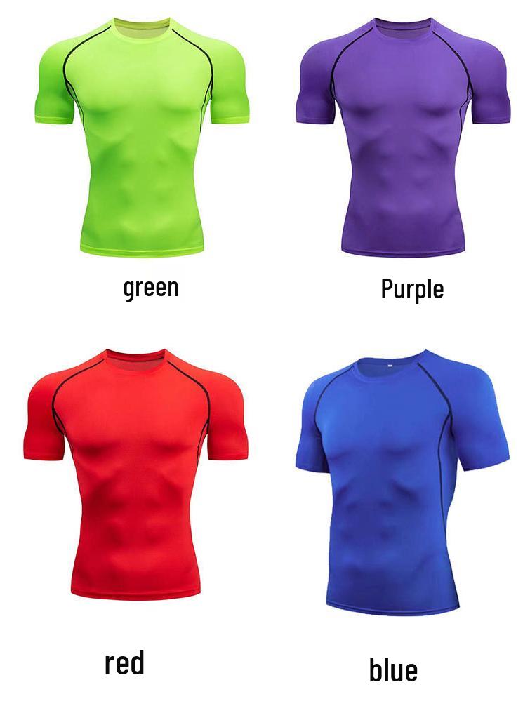 Ανδρικό Αθλητικό Συμπιεστικό T-Shirt Γρήγορου Στεγνώματος - Διαπνέον, Ελαστικό, Κοντομάνικο Τοπ Γυμναστικής