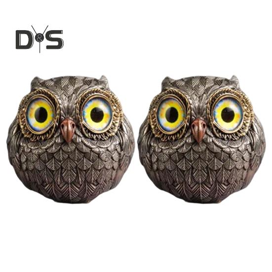 

2 шт. миниатюрные фигурки сов, ручная работа, статуя совы, маленькая скульптура совы из смолы, настольное украшение для декора домашней полки 2pcs зелёный