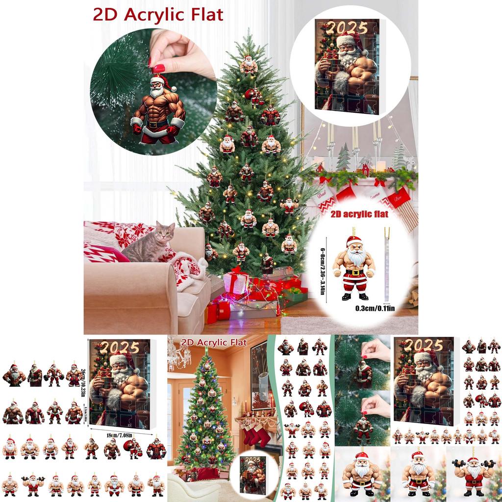Christmas Holiday Blind Box Series With Acrylic Santa Claus Ornament For Festive Tree Decoration
