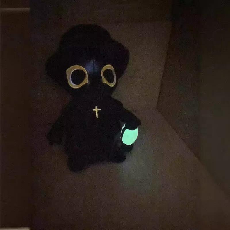 Halloween Luminous Doll Plague Crow Bird Beak Doctor Death Glowing Ghost Doll Plush Toy