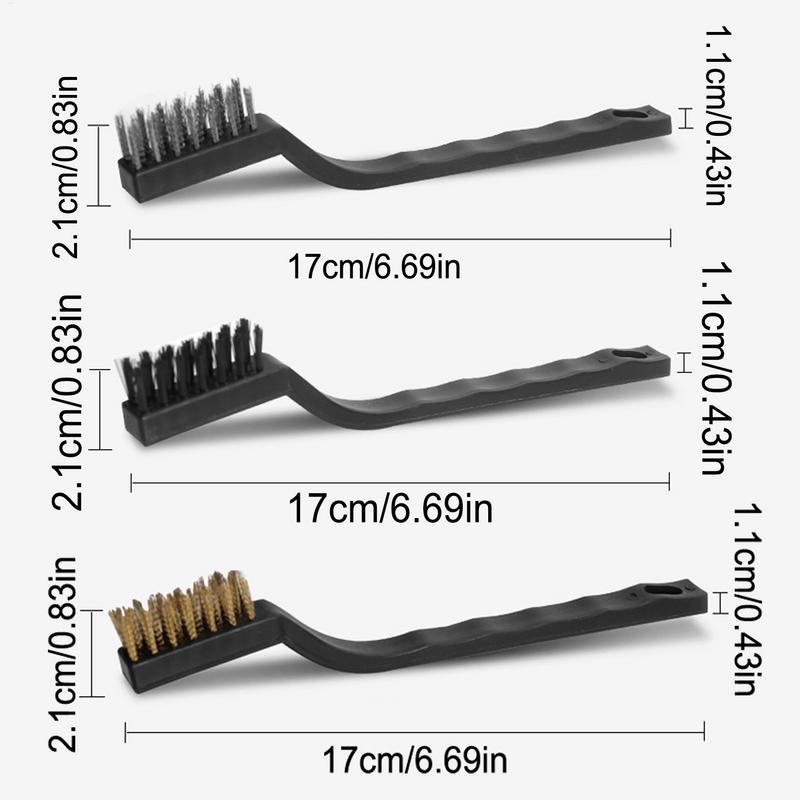 Wire Brush Anti-Rust Brass Wire Brush Brass Scrubber With Ergonomic Curved Handle Long-Lasting Rust Removing Toothbrush For Bike