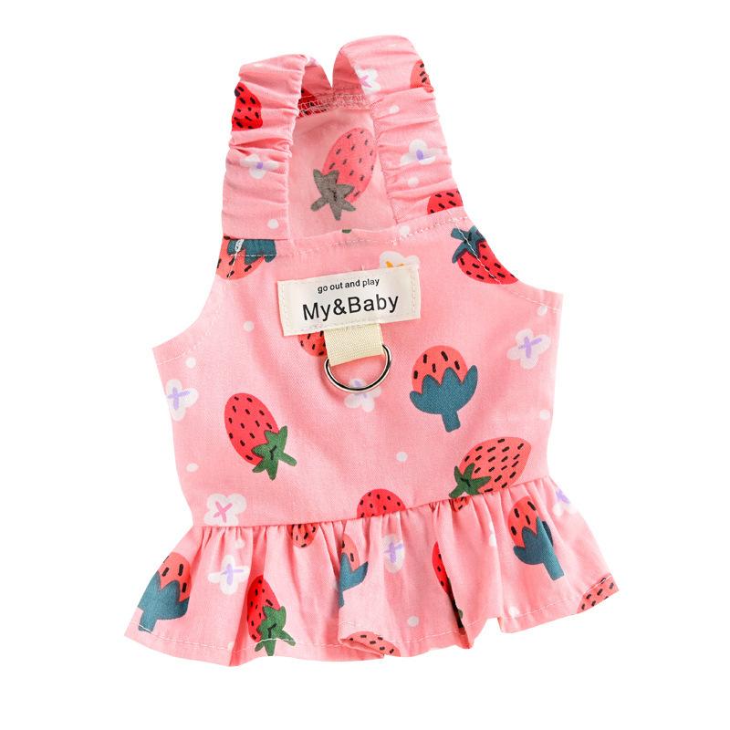 Pet Small Dog Dog Clothing Puppy with Leash Yorkshire Pomeranian Bear Teddy Skirt Spring Summer Thin