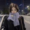 Wind containing wool purple scarf girls autumn and winter white wool warm thickened student scarf