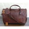 Leather Bag Triangle Duffle Travel Gym Weekend Overnight Men's Genuine Leather