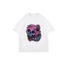 Oversized T Shirt Black Skull And Roses Print Casual Streetwear Top For Women
