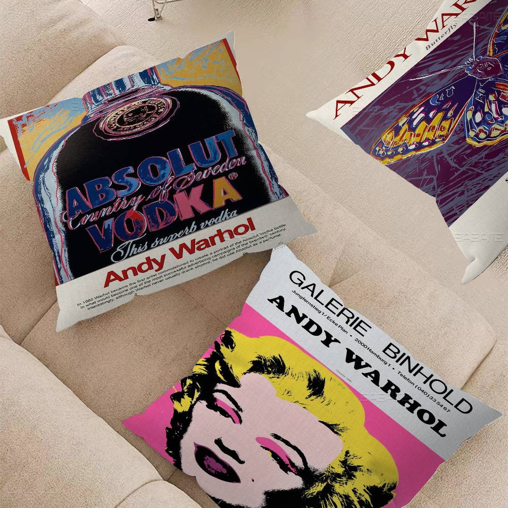 A-Andy W-Warhol Pillow Gift Home Office Decoration Bedroom Sofa Car Cushion Cover Case 45x45