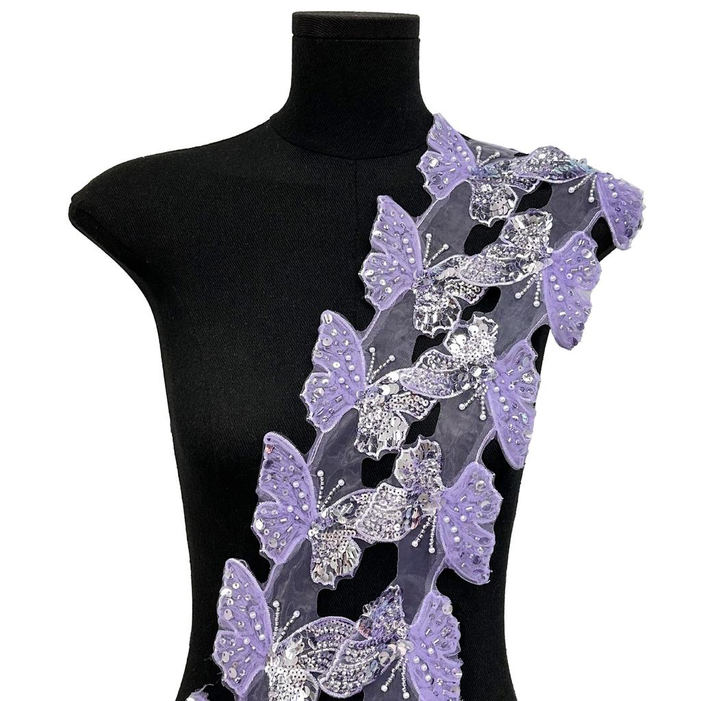 Mesh Bead Embroidery Bead Sequin Butterfly Lace Lace Children'S Clothing Lolita Hair Accessories Cloth Sticker Clothing Decoration