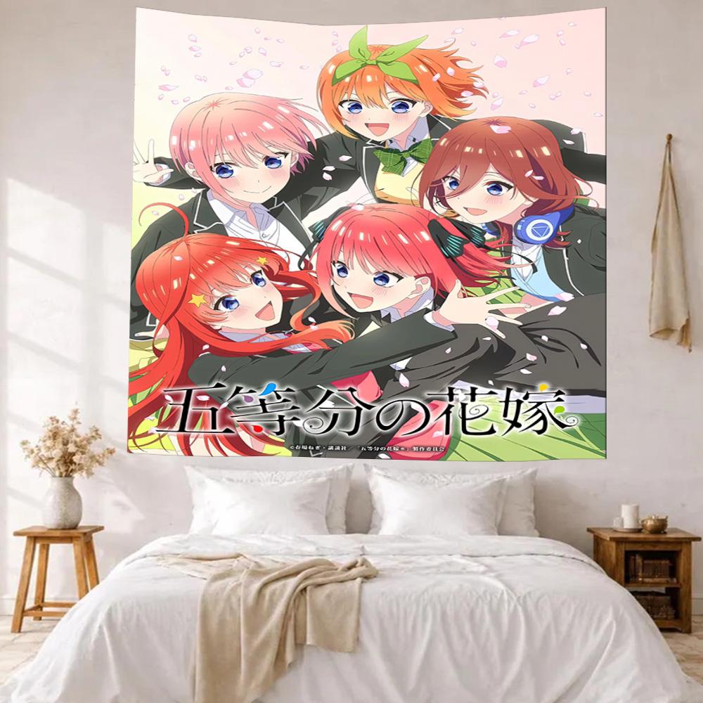 Quintessential Quintuplets Wall Decor Tapestry Art For Pet Memorial Birthdaywedding Party Backdrop Family Gift
