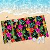 Gradient Tropical Monstera Leaf Beach Towel Palm Leaf Summer Hawaii Coastal Print Soft Quick Dry Beach Blanket for Daily Use