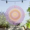 360 Rotating Metal Wind Chime for Outdoor Garden Balcony Decor 10 Inch Weatherproof Hanging Ornament with Transparent Circular Design