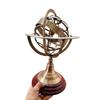 12.7 cm Brass Armillary Sphere World Globe on Wooden Base Maritime Nautical Celestial Decor Navigation Globe Home Decor Gift