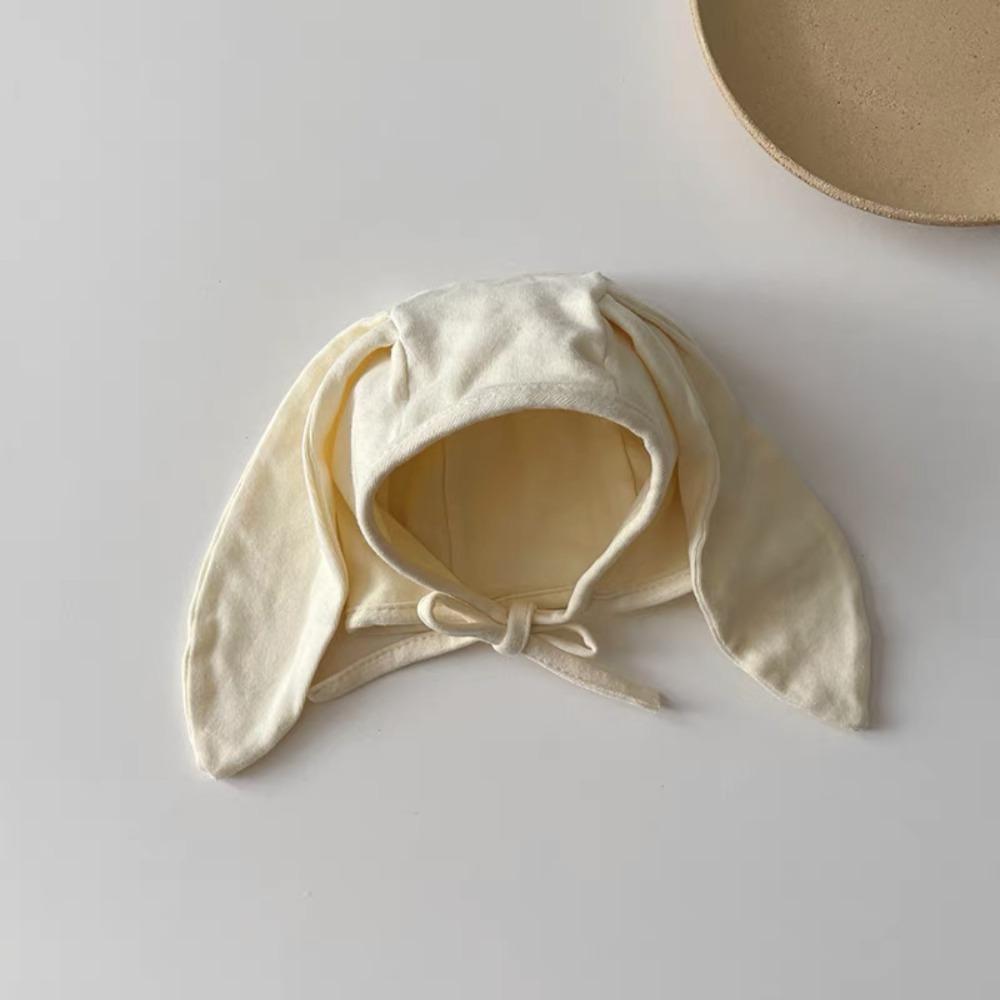 Thin Baby Rabbit Ear Hat Windproof Children s Cap Ear-Warming Toddler Bonnet Cap  Autumn белый