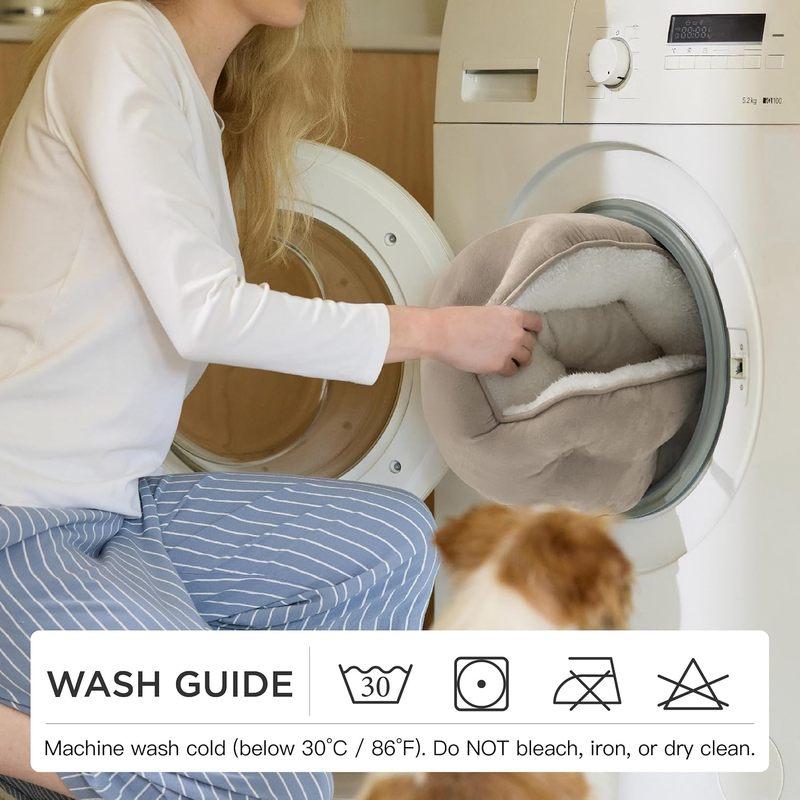 2026 New Arrival Small Dog Bed Washable,Round Cat Beds For Indoor Cats Camel Puppies and kittensNon‑slip Design At the Bottom