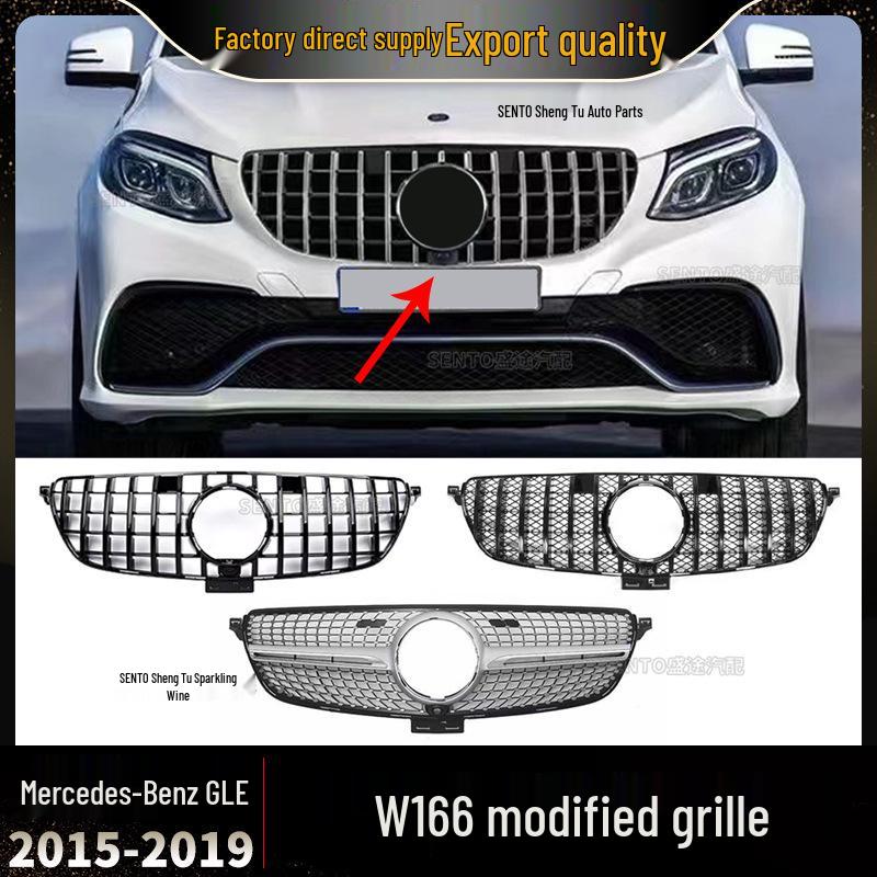 2015-2019 Mercedes-Benz GLE W166 GT Style Front Bumper Grille with Full Star Design