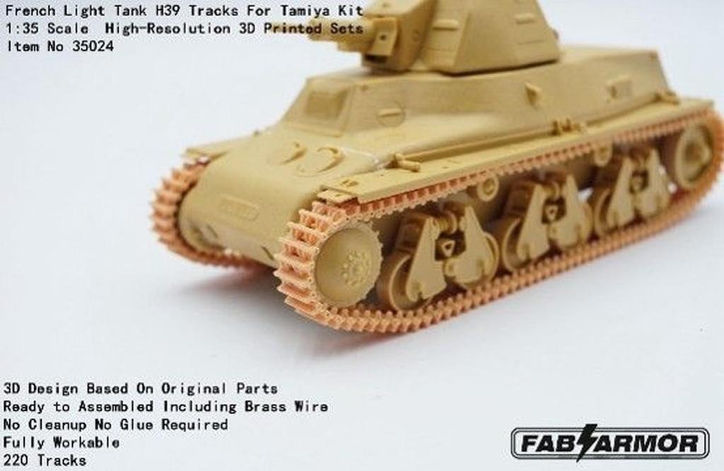 Fabscale French H39 Light Tank Movable Track Set Plastic Model Parts FAB35024 1/35 (for Tamiya)