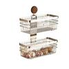Stainless Steel Kitchen Wall Hanging Rack Walnut Hanging Onion Storage Box  Fruit
