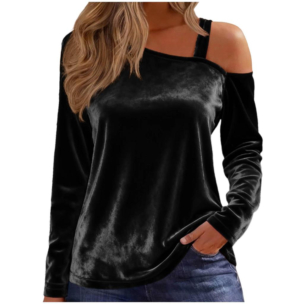 Women's Long-Sleeved Top With One Shoulder Strap