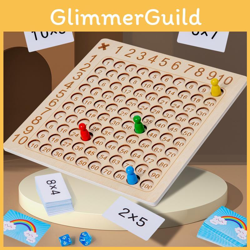 Childrens Math Learning Tool Wooden Multiplication Board For Homeschooling