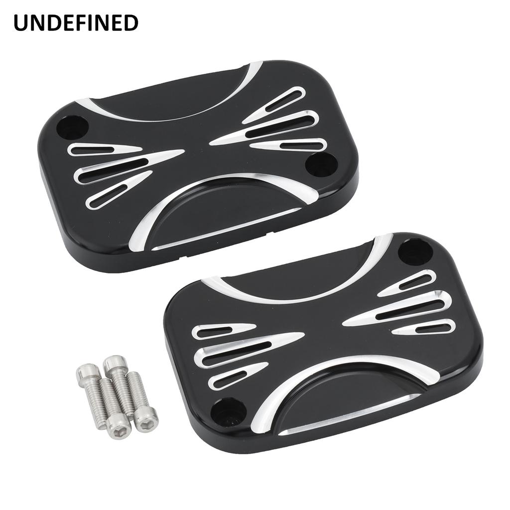 Motorcycle Front Rear Brake Reservoir Master Cylinder Covers For Harley Touring Road King Electra Street Glide FLH FLRT V-Rod
