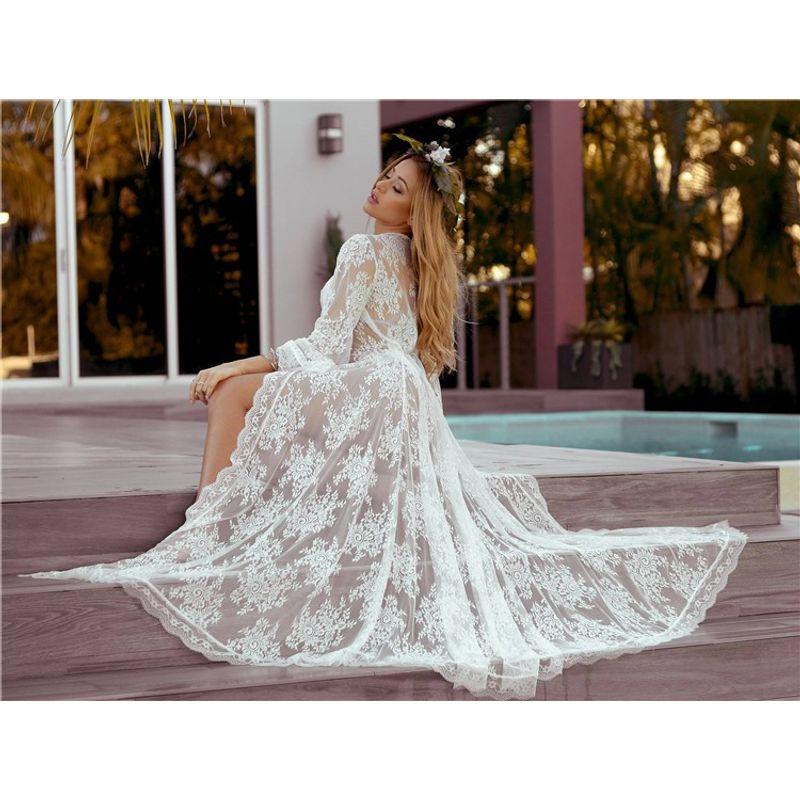 

Волнистое кружево Пляжный кардиган Отпускная одежда Купальник Кружево White All yards