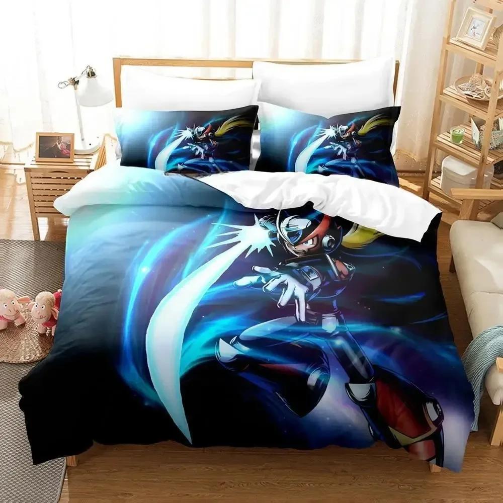 3D New Anime Game Mega Man Zero Bedding Set Printed Bed Set With Pillowcase Bed Duvet Cover Single Double Queen Super King Size