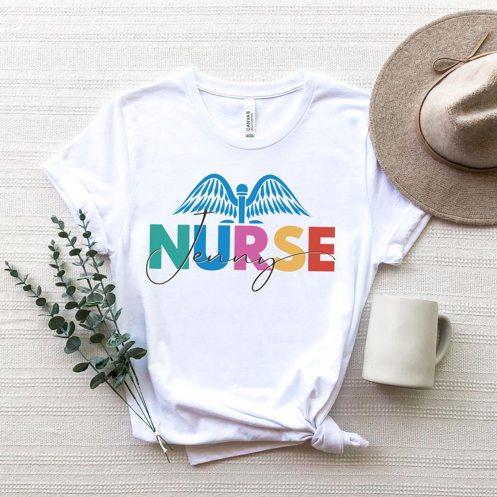 Zdravotnícky pracovník Tlač Harajuku Dámske tričko Základný golier do tvaru O Krátke Ležérne Dámske Rukávy Super Nurse Top Tričko, Drop Ship