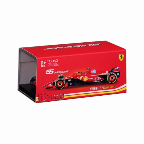 Burago 1/43 Scale Ferrari SF-24 2024 Imola GP No. 55 with C. Sainz Jr. Driver, Finished Model, 18-36843SI