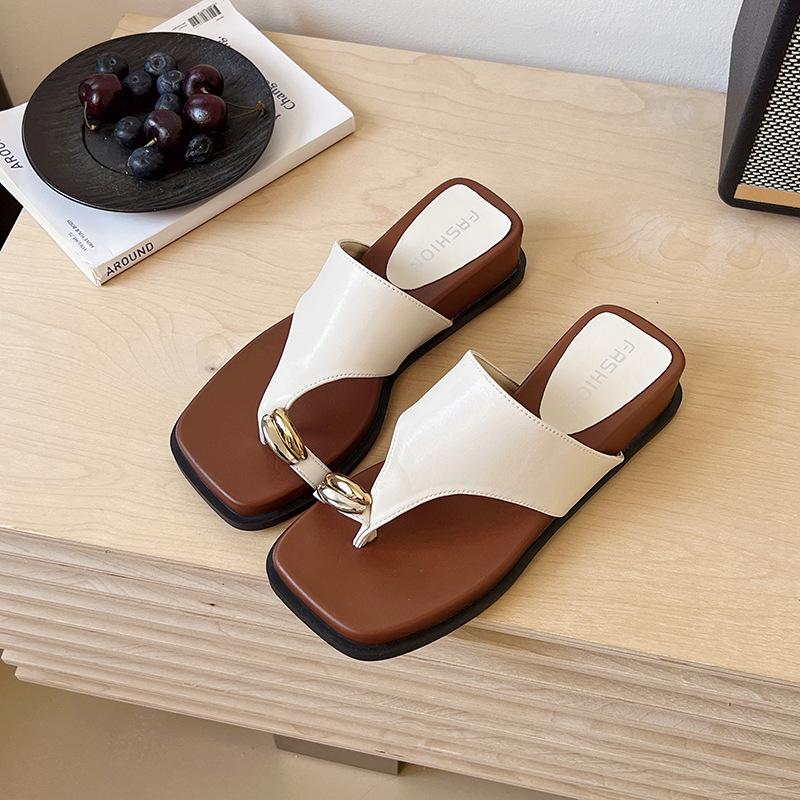 

Wedge heel slippers pinch sandals women s shoes summer wear beach shoes silver sandals women s shoes 40