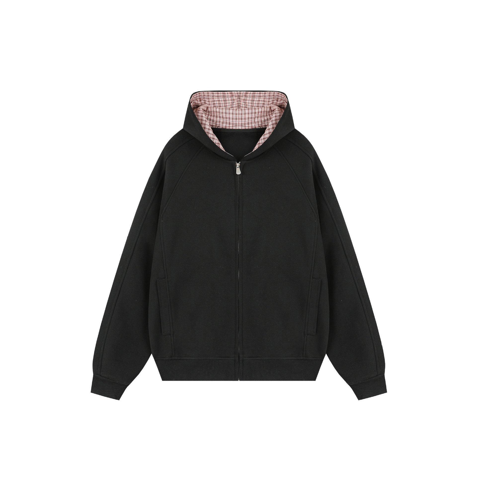 

Plaid Cardigan Sweatshirt for Men and Women Autumn Loose Coat Casual Hoodie XXXL