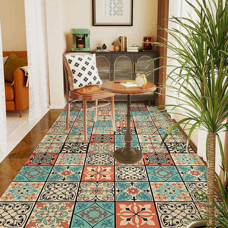 

Большой коврик для пола на балконе из ПВХ кожи, водонепроницаемый, нескользящий, длинный ковер, ковры в американском стиле для украшения дома, коврики для кухни 1pc 50x80cm