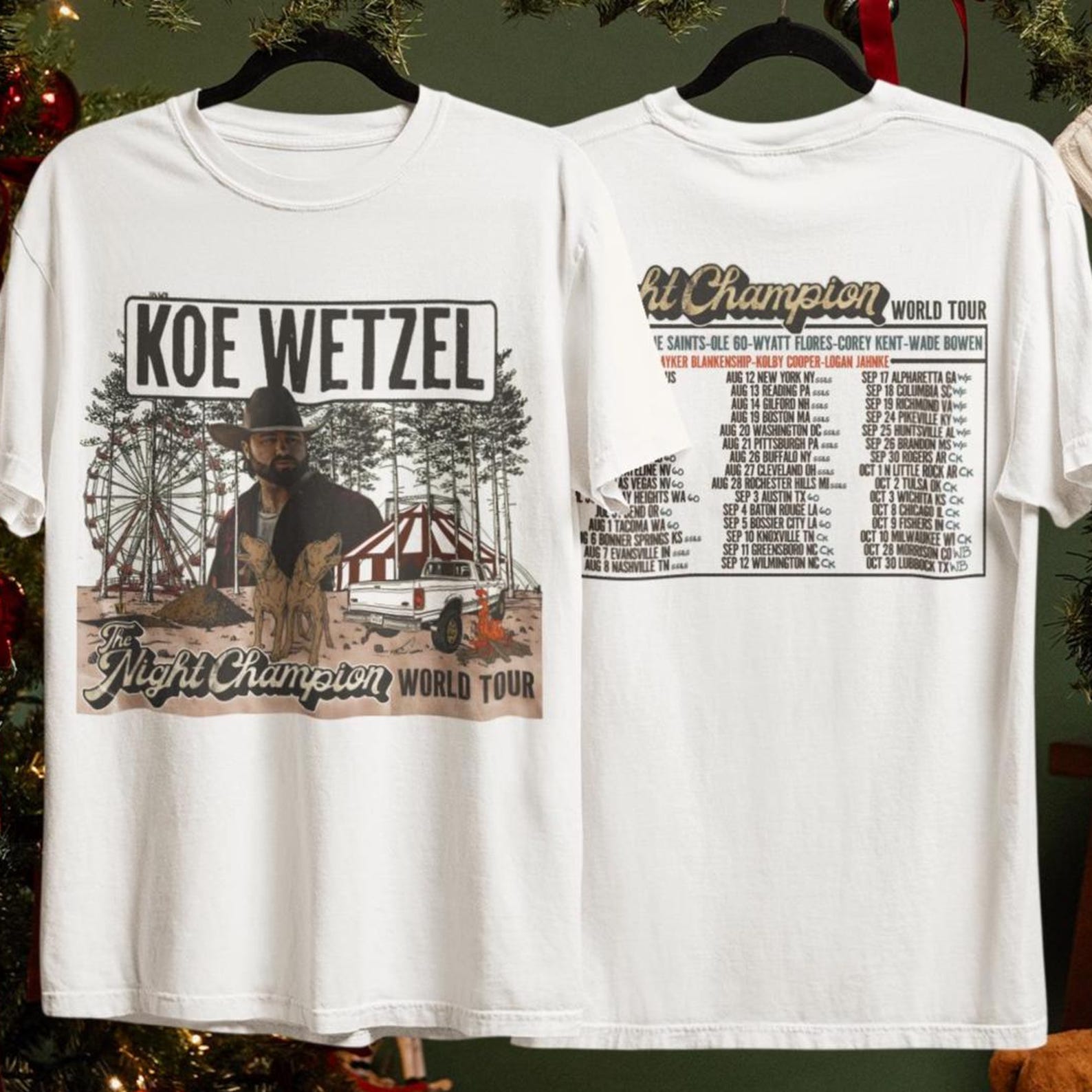 unisex T shirt Koe Wetzel Tour Style, Retro Concert Tee, Country Rock Graphic Shirt, Gift for Music Lovers M