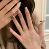 Light Luxury Retro Inlay Full Diamonds Golden Coin Female Ring New In Round Exquisite Hollow Out Rings for Women Daily