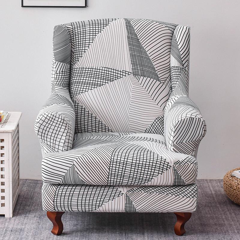 Copridivano per poltrona Wingback, 2 pezzi/set, copridivano elasticizzato, copripoltrona, protezione per mobili, fondo elastico per soggiorno
