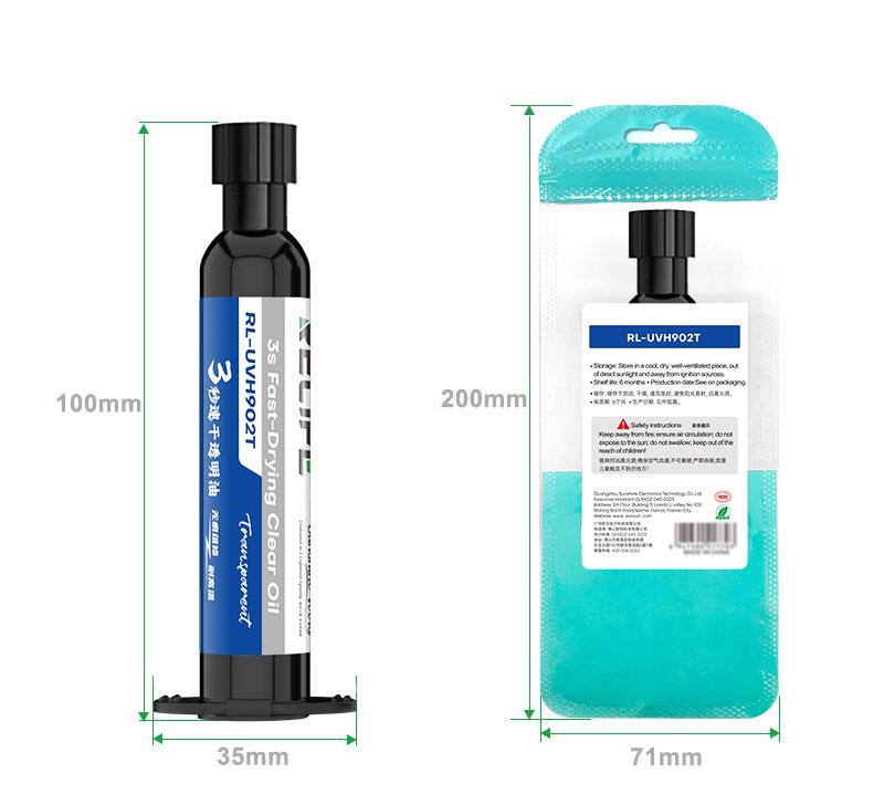 

RELIFE RL-UVH902T 3S Quick Drying Curing Transparent Oil for Mobile Phone Maintenance PCB Circuit Board Repair