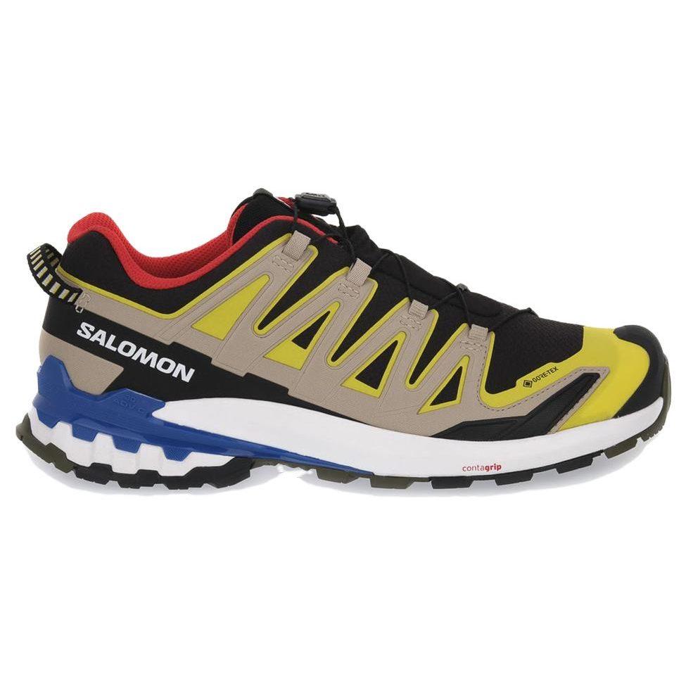 SALOMON XA Pro 3D V9 Fabric Abrasion Resistant Breathable Low Top Outdoor Shoes Men's Black Yellow L47119000